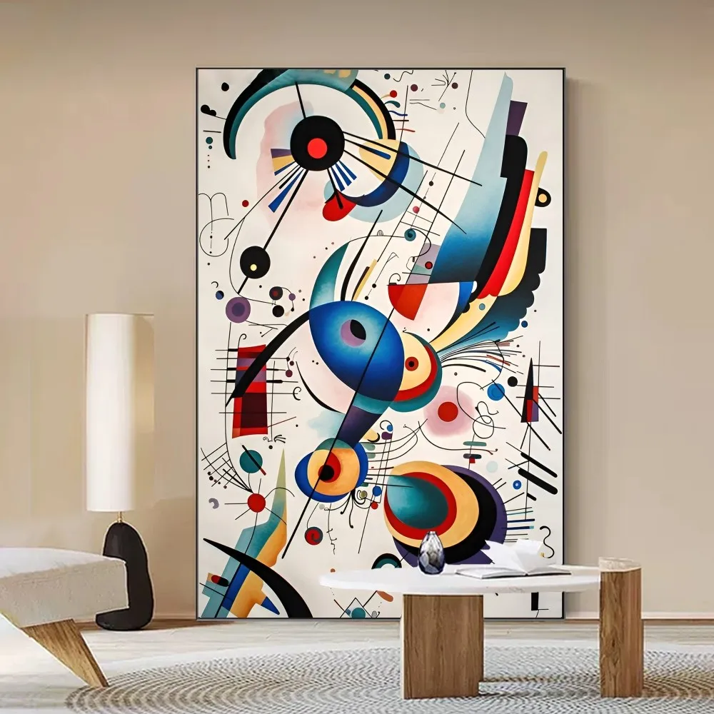 Wassily Kandinsky Poster Poster artistico autoadesivo Retro adesivo in carta Kraft fai da te Bar Cafe Vintage decorativo