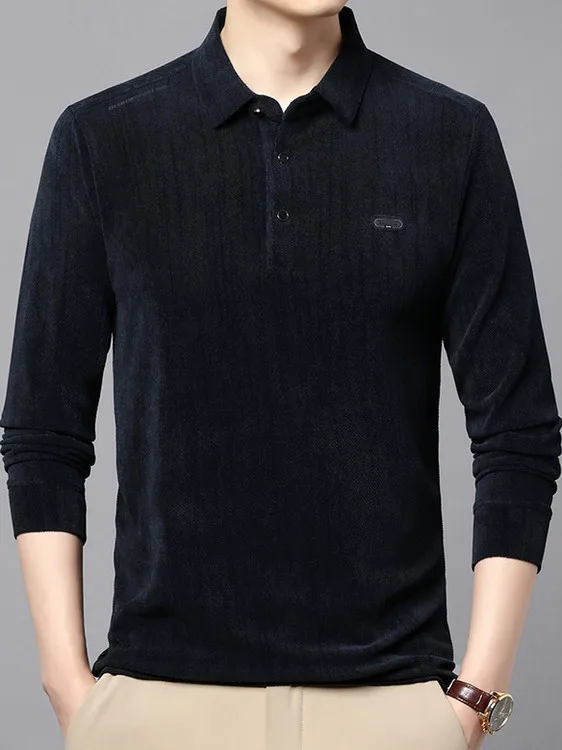 

Высококачественная мужская повседневная одежда Long Sve irt Busin Sle Dad, весенне-осенняя трикотажная мягкая шерстяная одежда большого размера