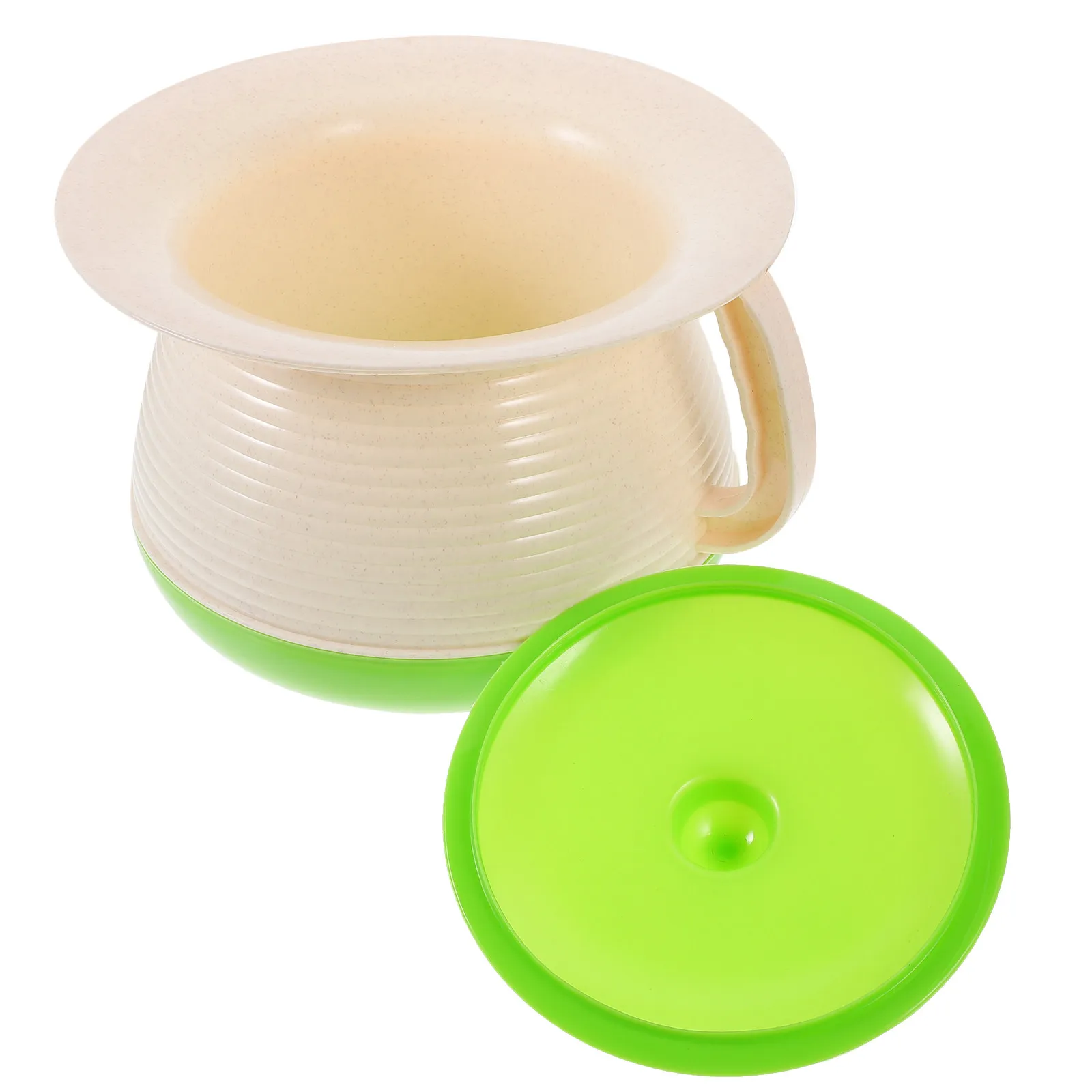

Reusable Plastic Urine Pot with Lid Compact Bedside Chamber Pot for Nighttime Portable Toilet for Kids and Seniors At Home
