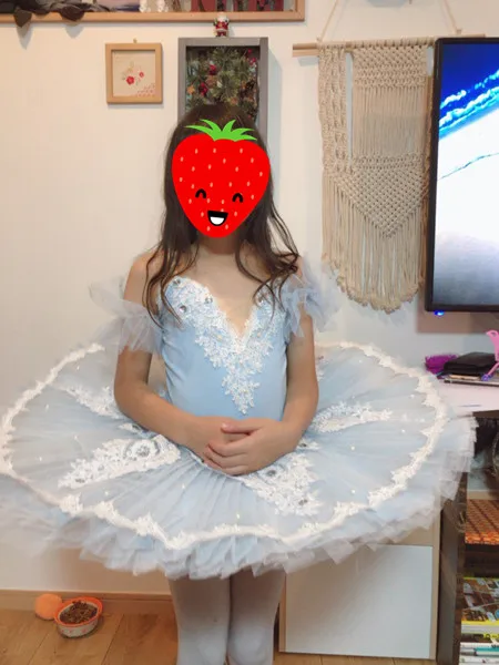 Abito da balletto azzurro cielo per ragazze, bambini, adulti, donne, tutù di pizzo, costumi di danza del cigno, tutù professionale per adulti, ballerina, festa per bambini