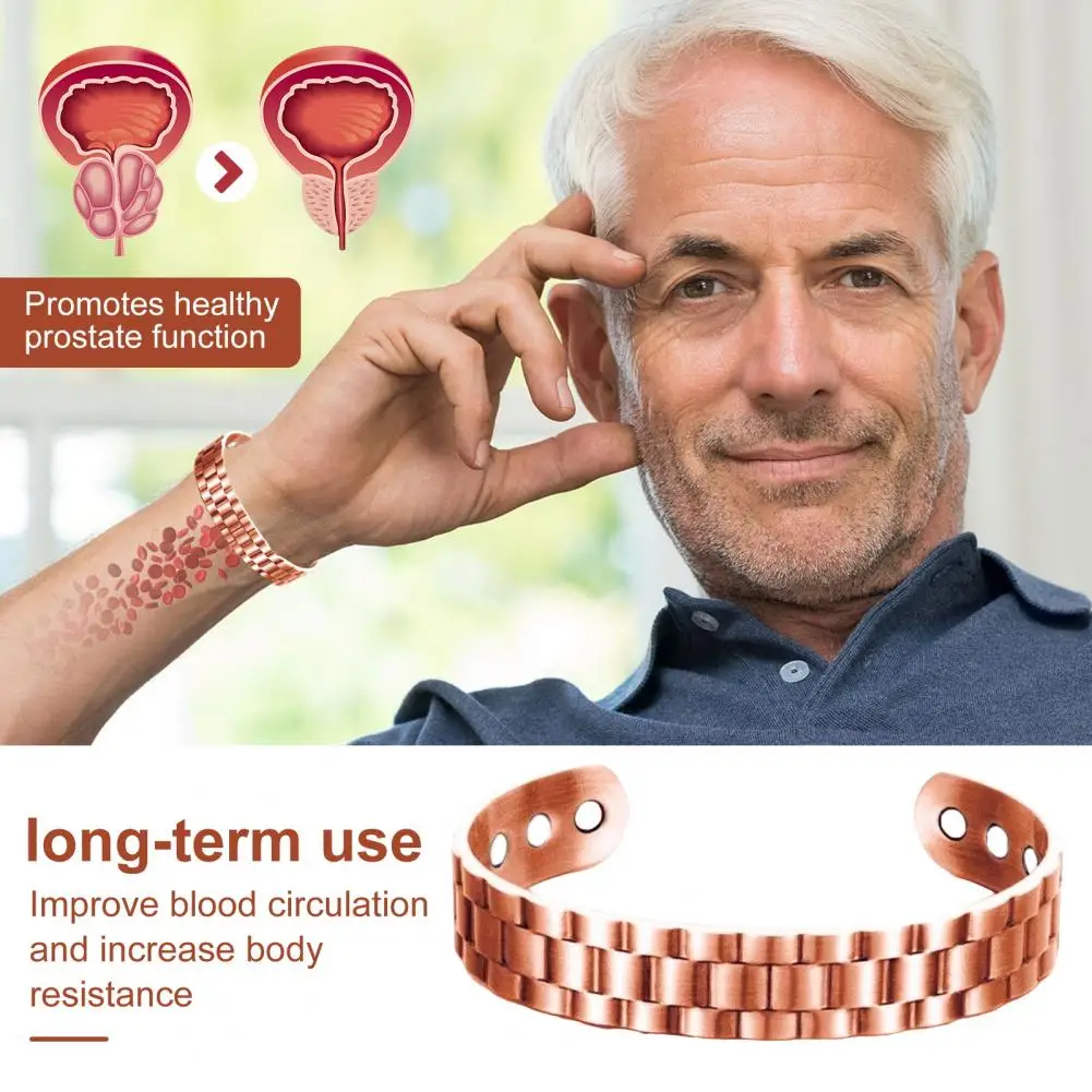 

Magnetic Copper Prostate Wristband Prostate Improves Circulation Promotes Healthy Function Antioxidant Bracelet