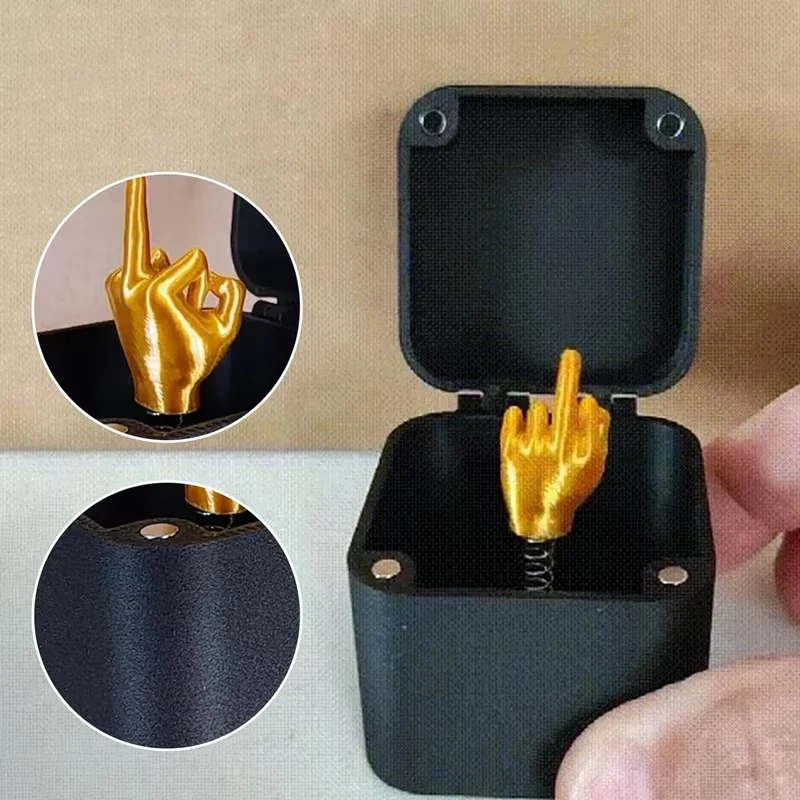 Christmas Interesting Prank Gift Middle Finger In Box Christmas Box Funny Creative Gifts Office Desk Decoration Home Decoration