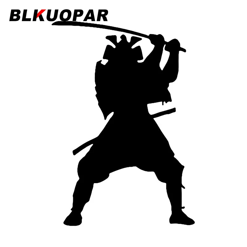 BLKUOPAR Ghost Samurai Raises His Sword To Block It Car Stickers War Soldiers Decal Sunscreen Die Cut Laptop JDM Car Goods