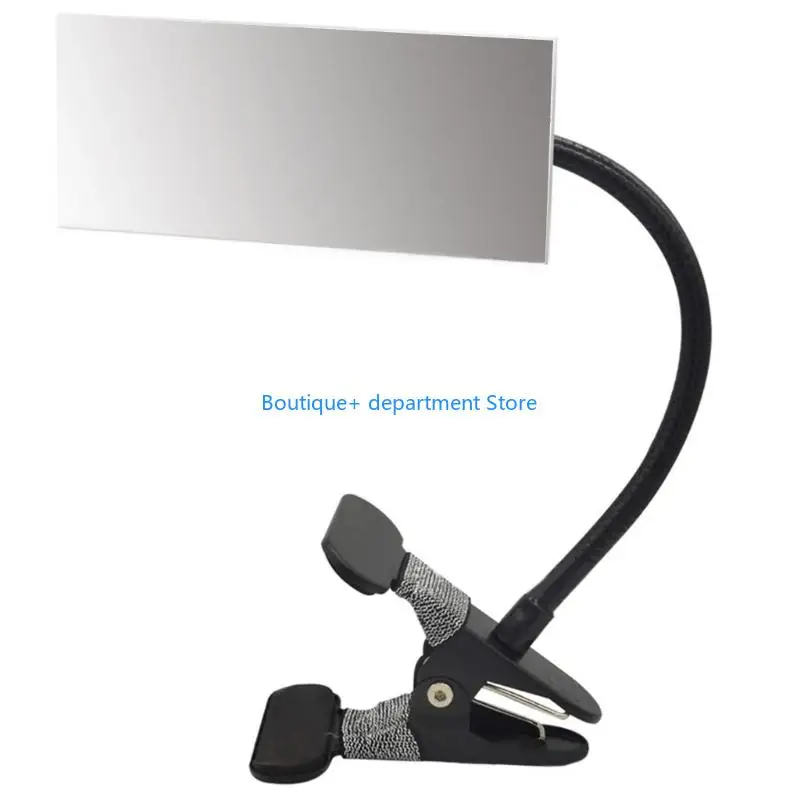 E1PD Flexible Rectangle/Round Convex Makeup Mirror with Adjustable Clip for Personally Safety and Desk Rear View Observation