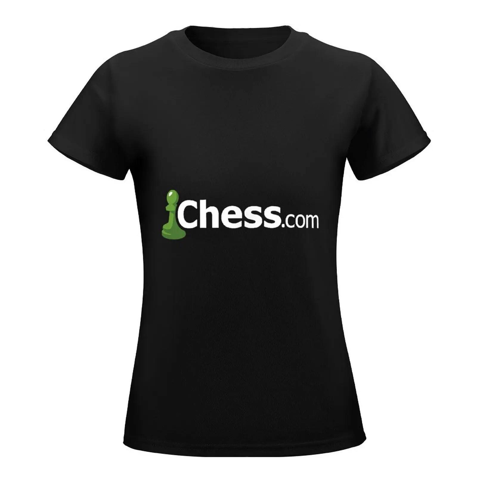 Chess.Com Classic Logo Online Chess Site Fan - Dark T-Shirt blanks cute clothes cropped t shirts for Women