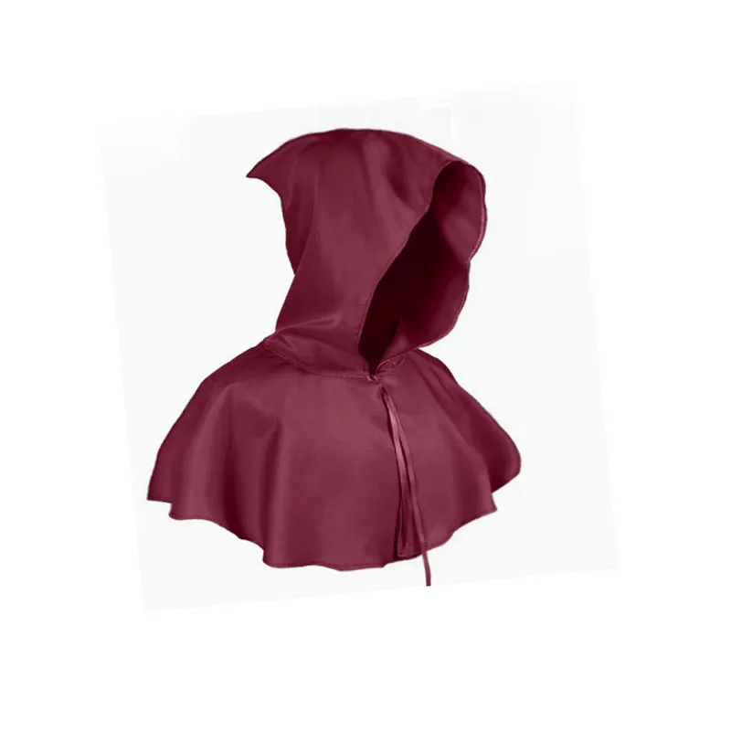 Mittelalterlicher Kapuzenumhang – Halloween-Kostüm-Schal & Cosplay-Umhang; Unisex, Kurzer Umhang für Rollenspielcharaktere (z.B. Ritter). – Detail 9
