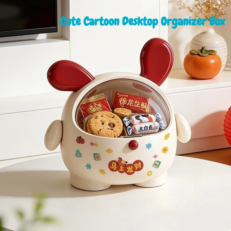 

Home Storage & Organization Cute Cartoon Desktop Storage Box Large Capacity Creative Plastic Hair Clip Jewelry Organizer