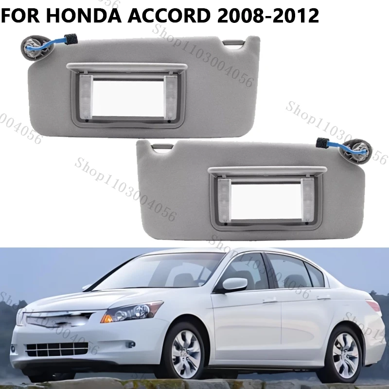 Grey Sun Visor Left Right Side Driver Passenger Sun Shade For Honda Accord 2008-2012 SunVisor With Mirror 83280-TA5-A51ZA