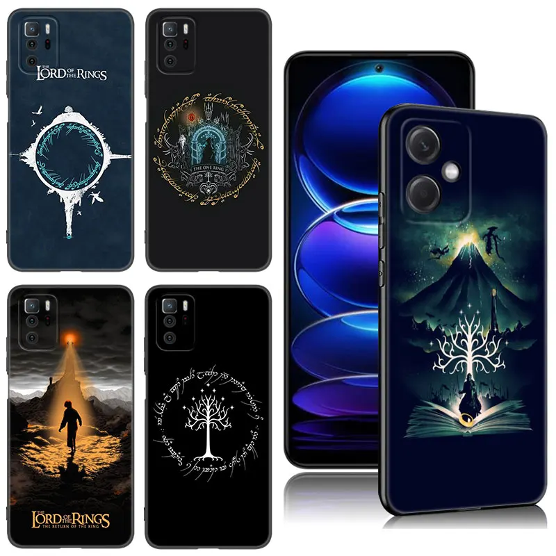 The L-Lord of the R-Rings Black Silicone Phone Case For Xiaomi Redmi Note 9 10 11 11S 11T 12 13 Pro 5G Plus 9S 10S 12S