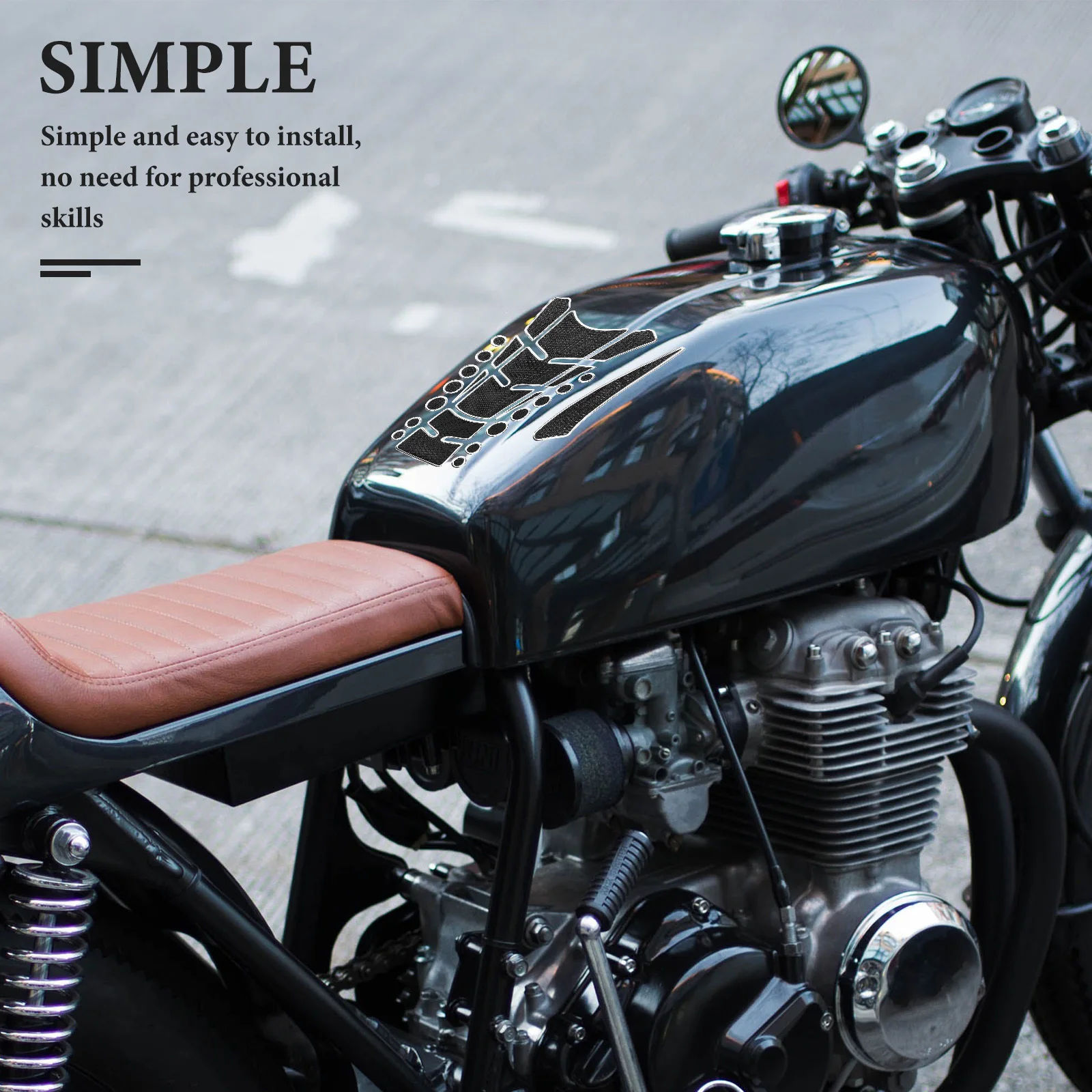 

Oil Sticker Motorcycle Gas Tank Protector Durable Plastic Decal Custom Tank Decoration Carbon Fiber Design Motorcycle