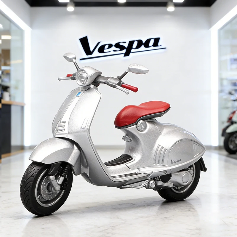

Модель мотоцикла WELLY 1/18 2014 VESPA 946, коллекционная игрушка, внедорожный мотоцикл с амортизатором, игрушечный автомобиль