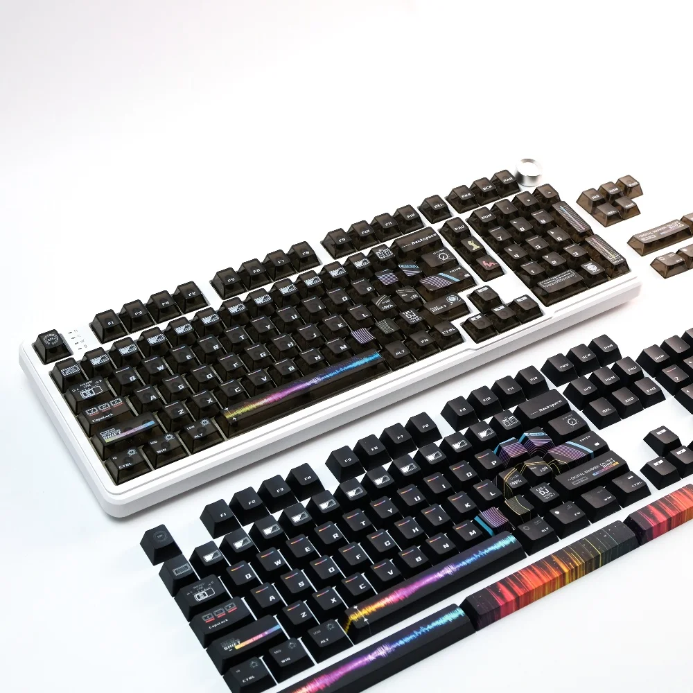 

DJ keycap PBT personalized color mechanical keyboard black key original high mix and match transmissive and cross magnetic axis