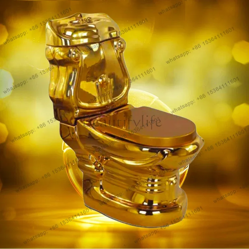 European-style golden toilet hotel home retro toilet color creative split column basin