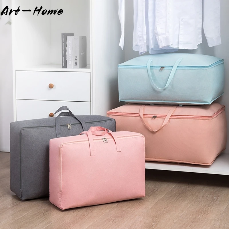 

Large Capacity Clothes Storage Bag Waterproof Cabinet Wardrobe Organizer Quilt Pillow Blanket Organizer Dustproof Bedding Storag