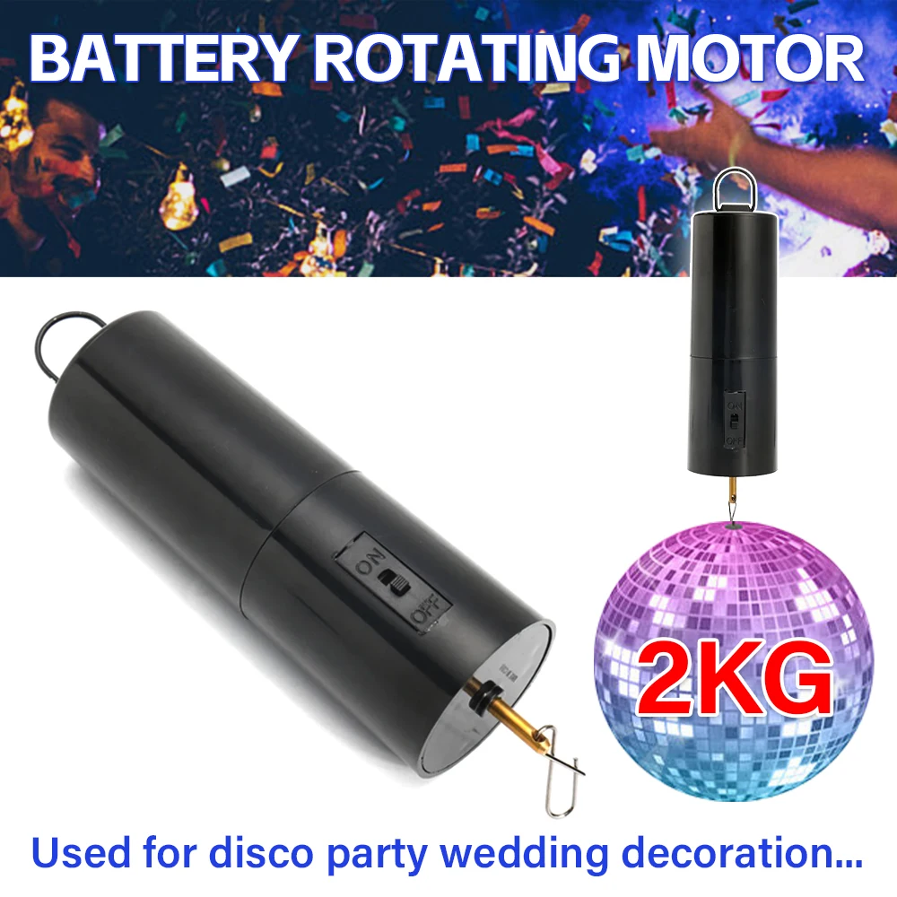 Hanging Rotating Mirror Ball Motor 360Degrees Rotatable Electric Battery Powered Motor Load Bearing 2KG 18.5x4.5cm for KTV Party