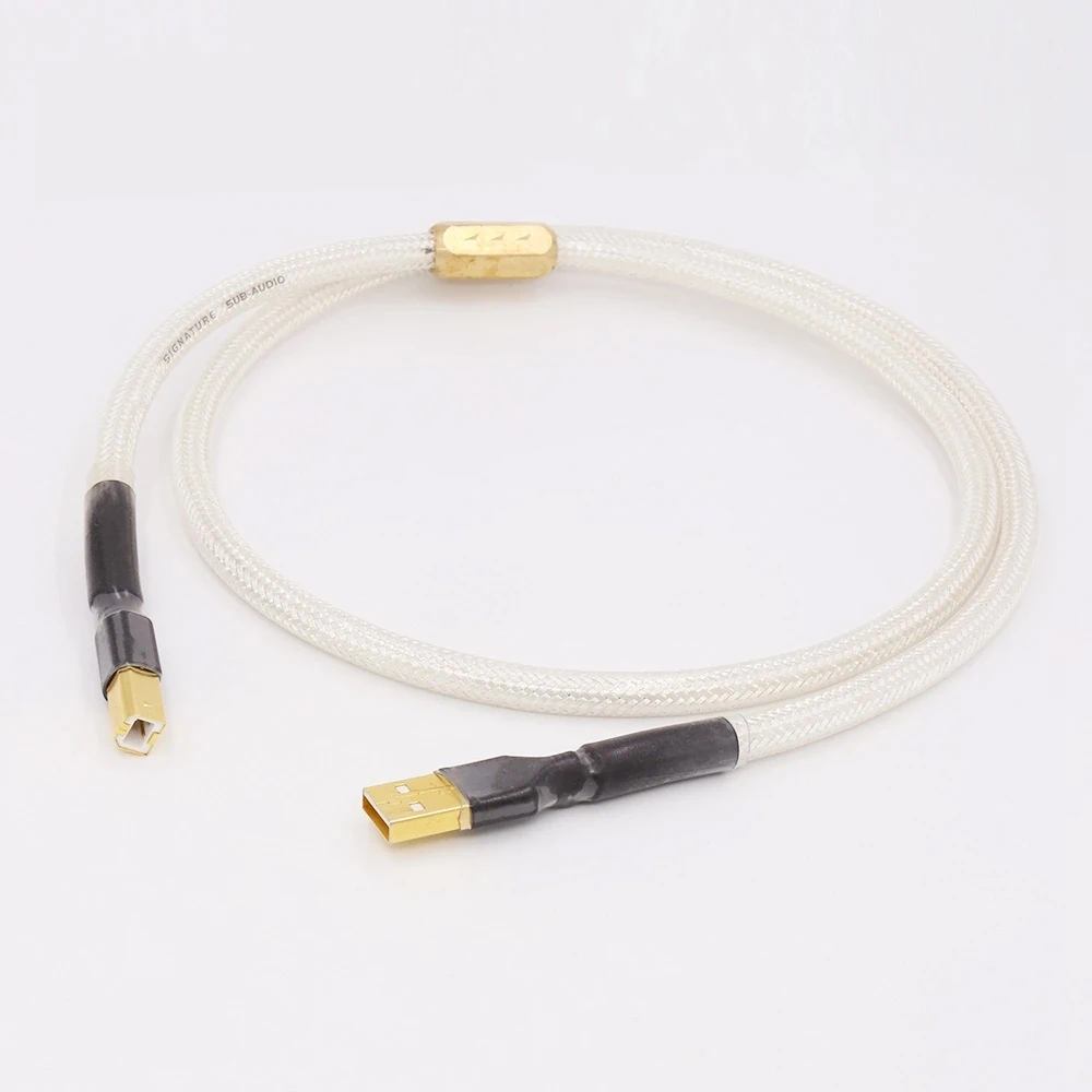 Cable Usb QED Hifi de alta calidad, Cable de datos DAC de alta calidad 6N OCC tipo A-B, chapado en plata