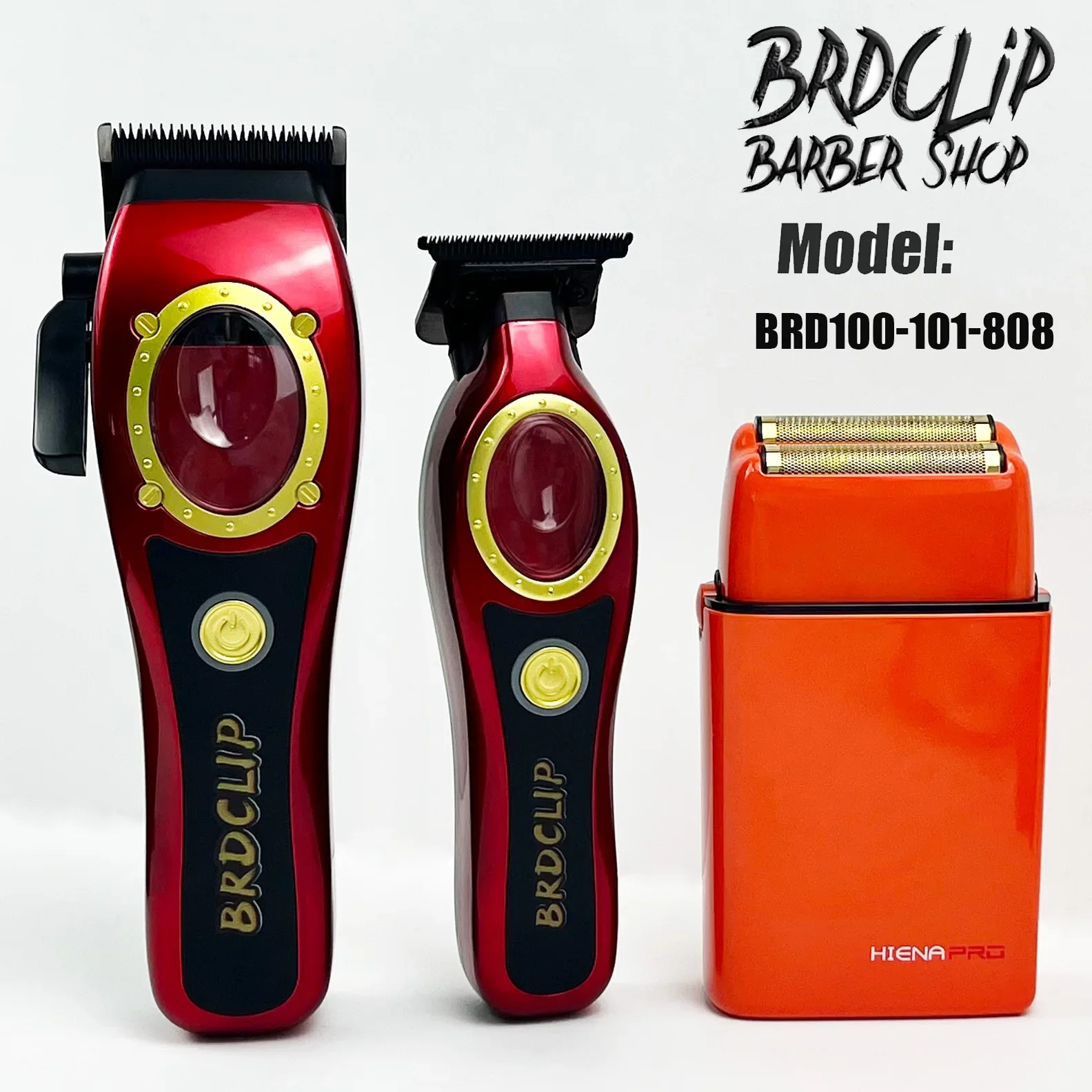 

3pcs BRDCLIP BRD100 101 808 Barber Professional Electric Cordless Oil Head Gradient 8000rpm Hair Clipper Set Trimmer Shaver Men