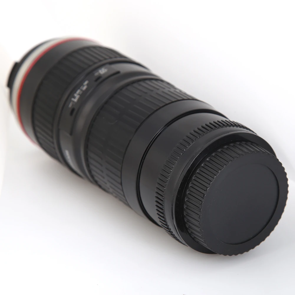 400mL Stainless Steel Coffee Tea Mug Camera Lens Shaped Water Cup with Lid Gifts