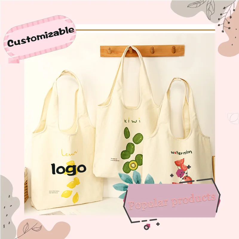 

Пустая экологически чистая хлопковая сумка для покупок на одно плечо, цветная холщовая сумка-жилет с индивидуальным рюкзаком с логотипом