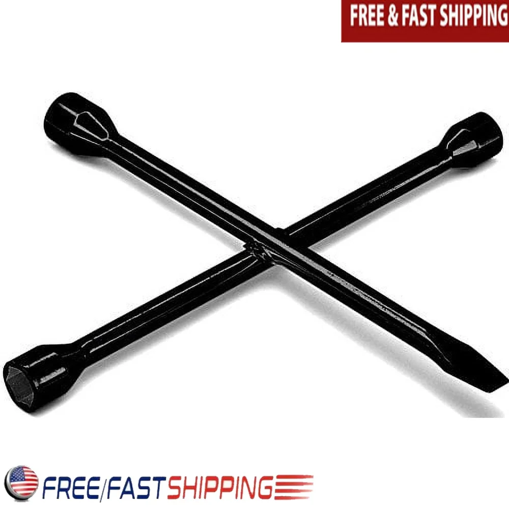 

Heavy-Duty 14 Inch 4 Way Lug Wrench SAE MM Auto Tire Changing Tool Durable Car Maintenance Equipment