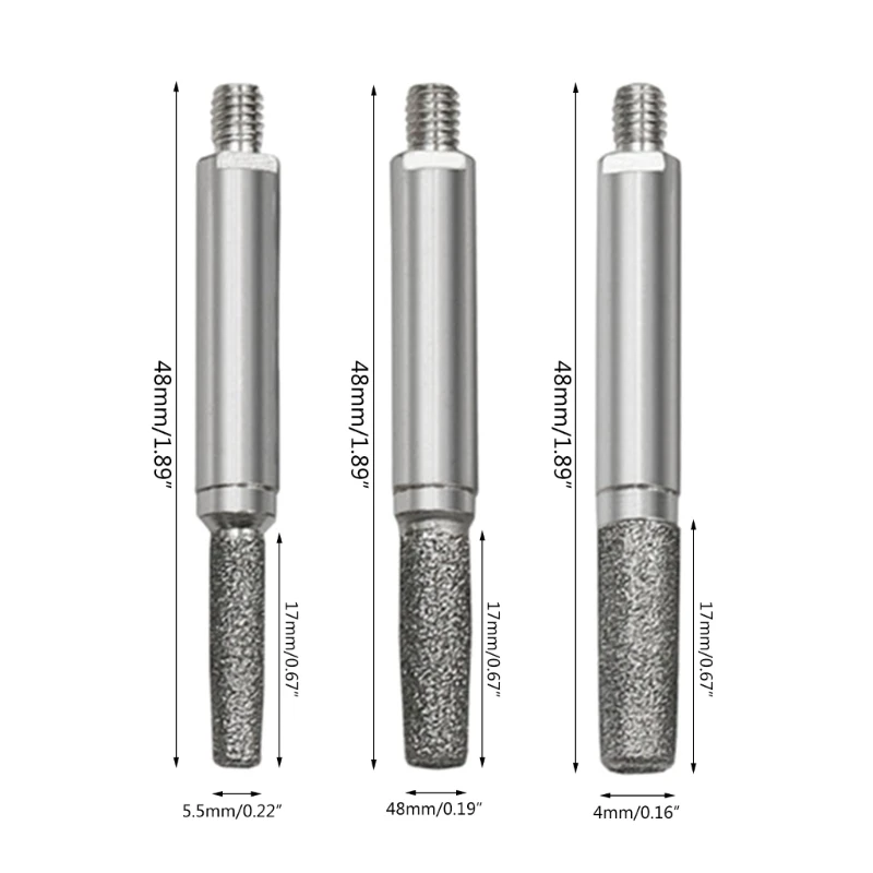 Chainsaw Sharpener Part Cylindrical Burr 4/4.8/5.5mm Grinding Head Chain Sharpener Stone File Grinding Tools