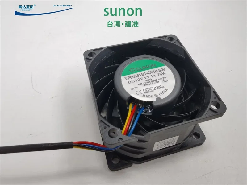 pa VF60381B1-Q010-S99 كروي PWM التحكم في درجة الحرارة 12v11.76w مروحة تبريد خادم دوران عالية 60*60*38 مللي متر #3