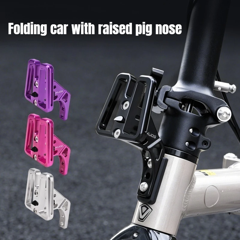 Image of Faltbarer Fahrrad-Vorderradträger-Taschenhalter für Brompton Dahon Fahrrad-Vorderradträger-Adapter