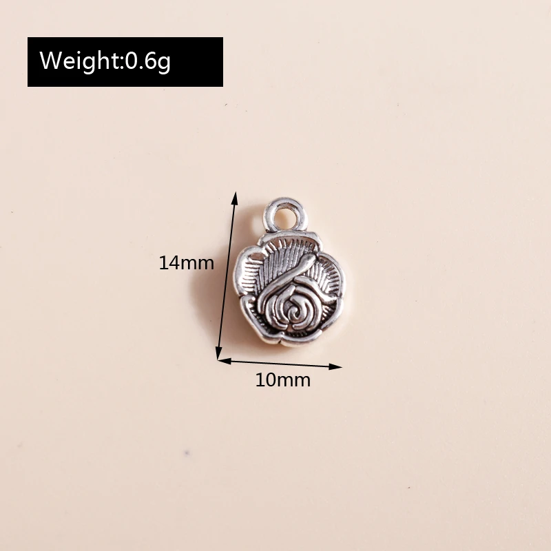 Leslie 50 Stück silberfarbene Metall-Anhänger mit Baumblatt- und Blumenmotiv, passend für DIY-Schmuckherstellung, Halsketten, Legierungsarmbänder, handgefertigtes Kunsthandwerk – Detail 19
