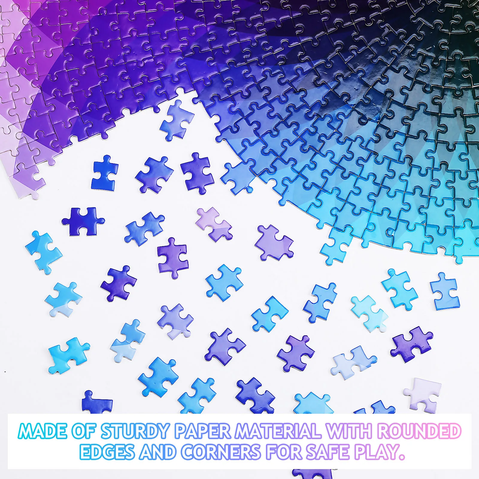 1000 Piece Rainbow Puzzle Gradient Color Changing Adult Jigsaw Puzzle Hard Challenge Brain Teaser Game Decor Collection Puzzles