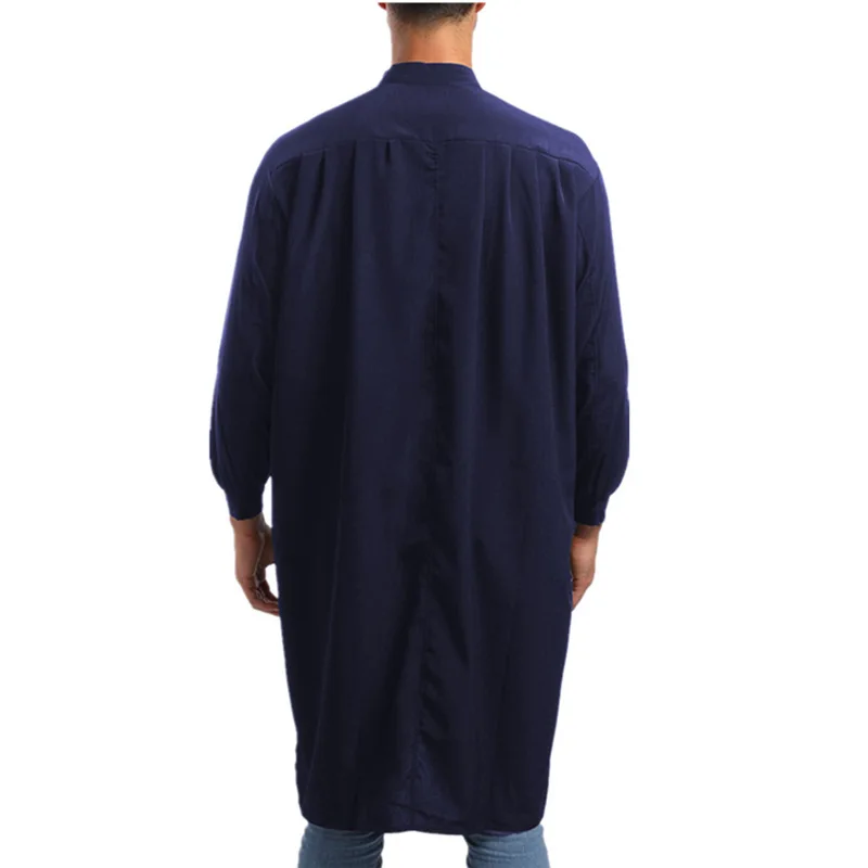 New Hot Selling Men\'s Shirt Simple Long Casual Pastor Shirt Muslim Robe Arabic Style Fashion Top