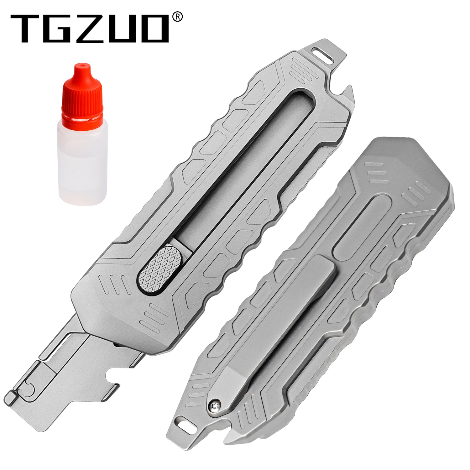 Titanium Alloy Cutter knife Second Gear Push pull Utility Knife Box Cutter EDC Pocket Cutting Tools Outdoor Portable