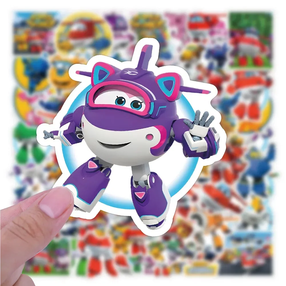 50pcs Cute Cartoon Super Wings Graffiti Sticker Desk Phone Case Water Cup Notebook Children's Waterproof Sticker