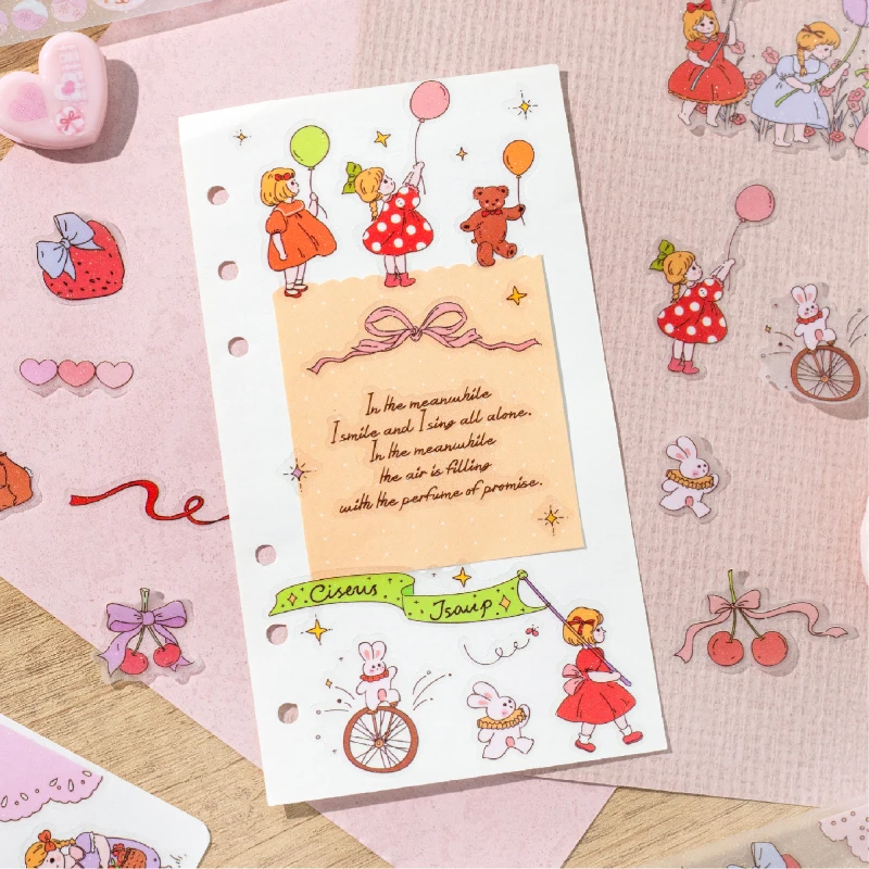 Journal GO 5.5x200cm Fairy Tale Princess PET Tape Pre-Cut Cute Greeting Card Decorative Masking Tape DIY Stickers Scrapbooking