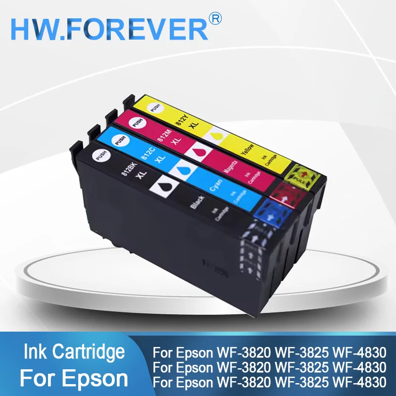 812 812XL T812XL Compatible Ink Cartridge For Epson WorkForce Pro WF-3820 WF-3825 WF-4830 WF-4835 WF-7830 7840 7845 7820 Printer