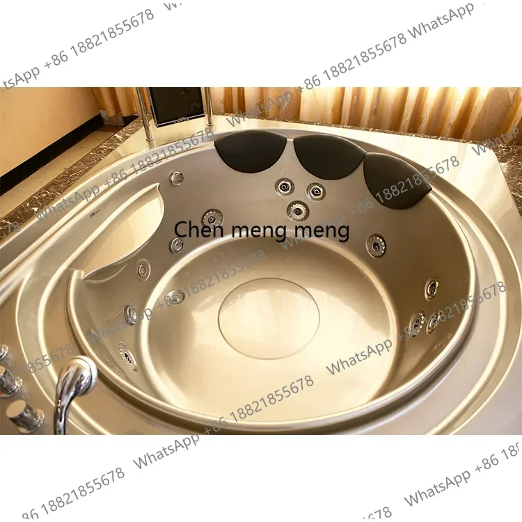Indoor Small Massage Led Bathroom Spa Tubs Round Drop in whirlpool Bathtub for 3 Person