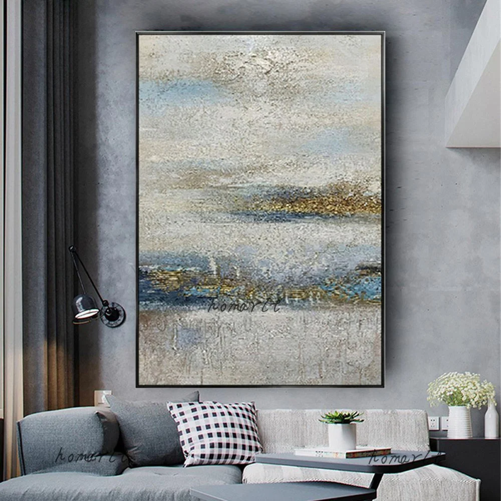 

Free Shipping 100% Hand-Painted Oil Painting Blue Landscapes Porch Corridor Household Decor Wall Art Original From Artists