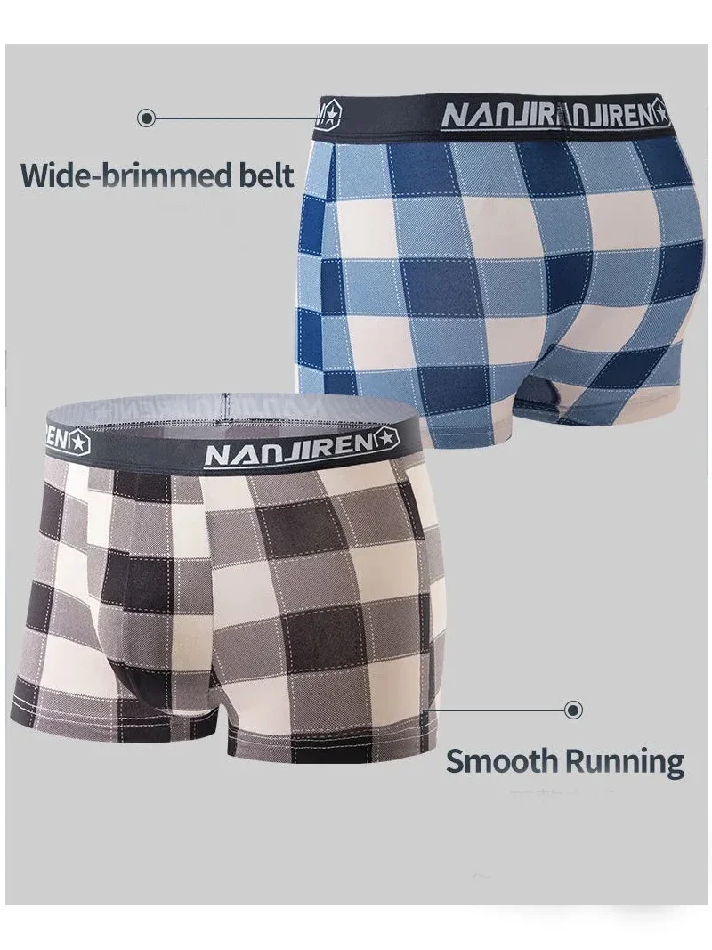 4Pcs Mens Boxer Shorts Cotton Men Panties Seamless Sexy Underwear Man Underpants Panties Male Ultra-thin Breathable