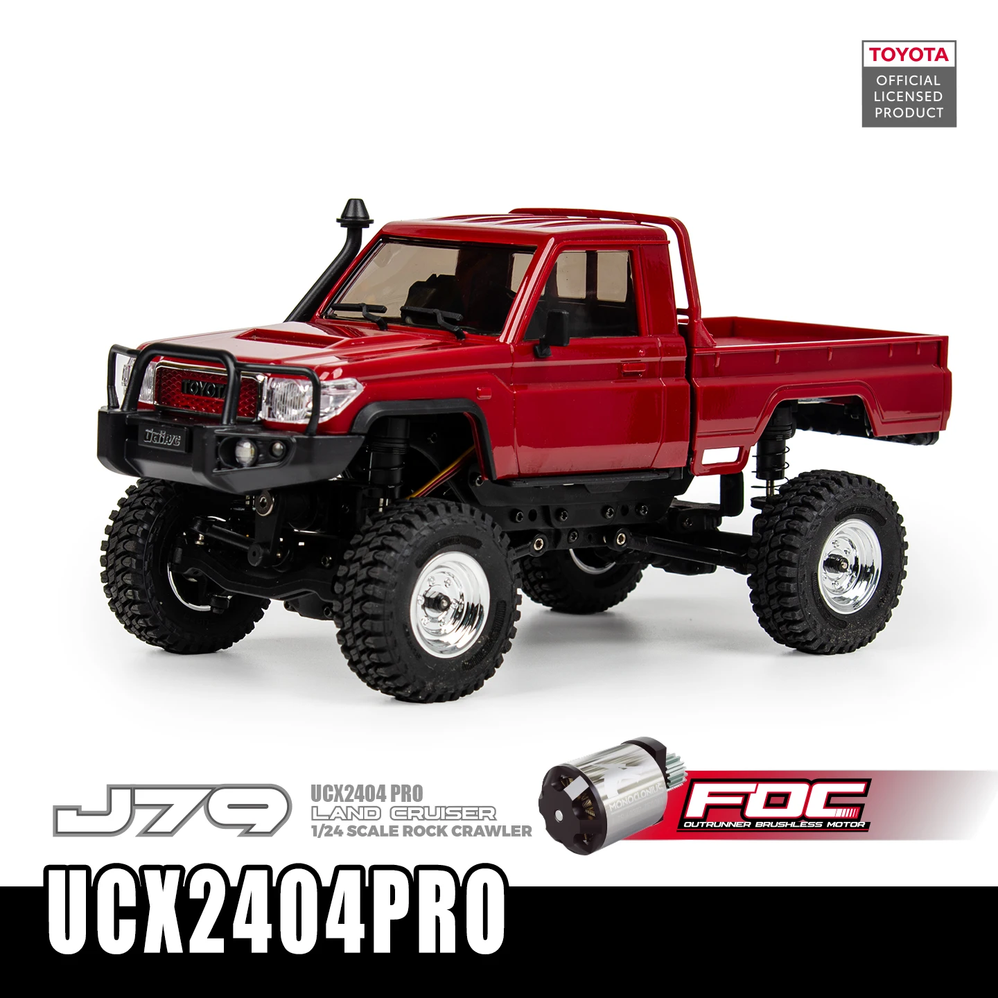 UDIRC 1/24 Scale UCX2404PRO RC Crawler Car 2.4G 4WD Brushless Off-Road Electric Pickup Truck Remote Control Car Model for Adult