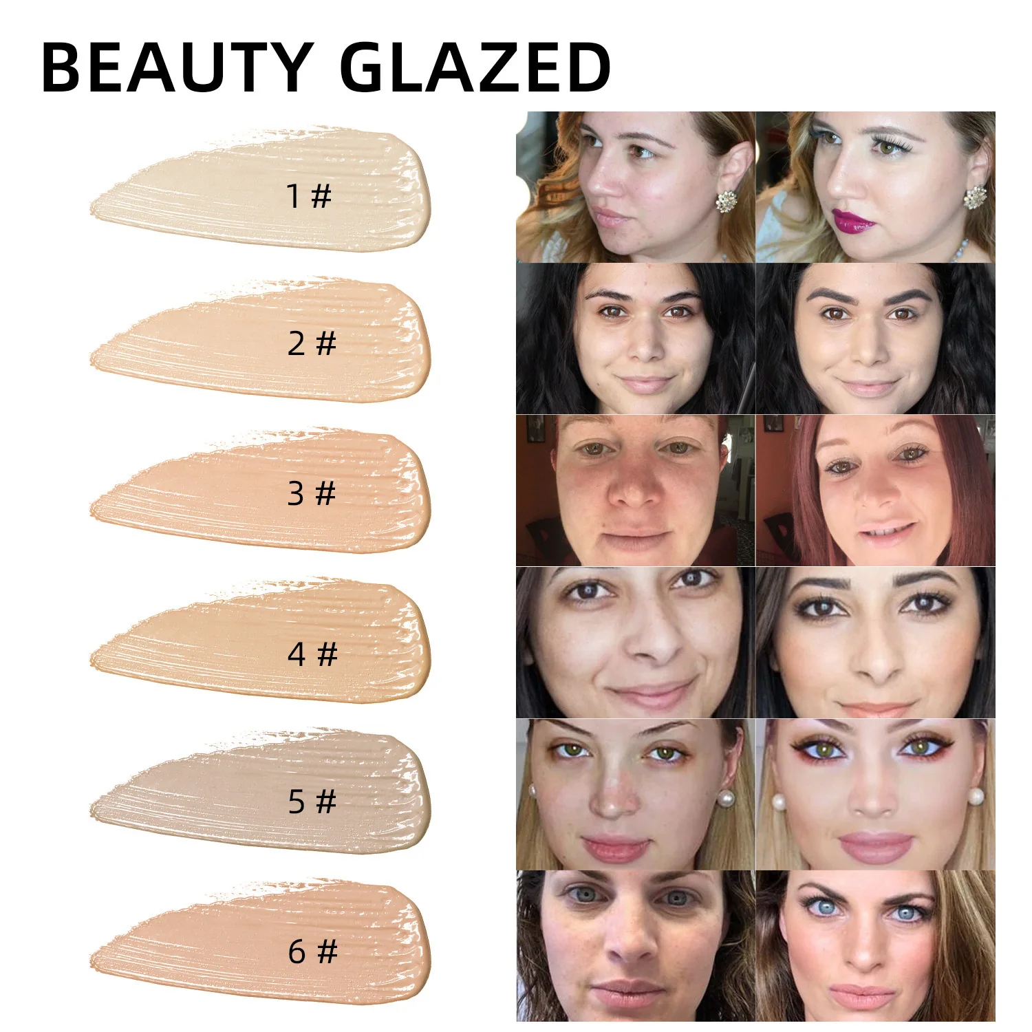 BEAUTYGLAZED waterproof concealer glazed matte glazed smooth moisturizing refreshing dry and nourishing