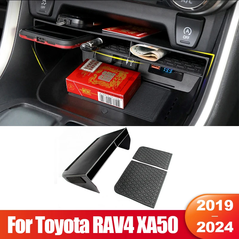 

For Toyota RAV4 2019 2020 2021 2022 2023 2024 RAV 4 XA50 Hybrid Car Central Storage Box Organizer Containers Holder Accessories