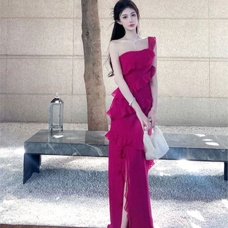 

A new rose red off-the-shoulder dress that is in today