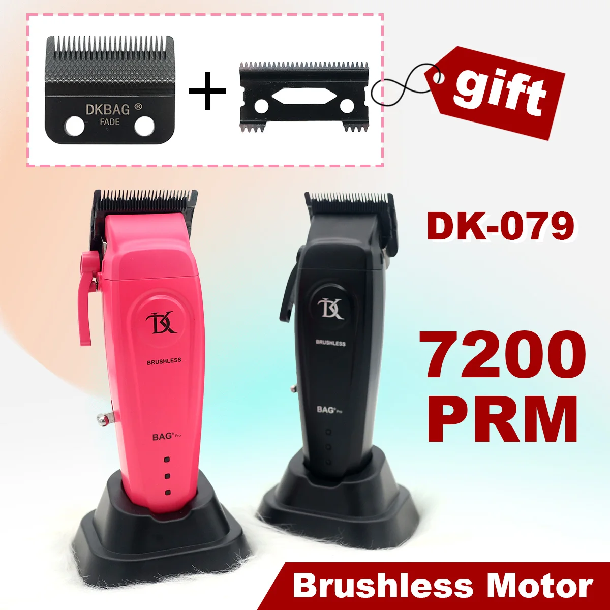 DKBAG DK-079 ماكينة قص الشعر الاحترافية 10 وات محرك بدون فرشاة DLC شفرة جسم معدني كامل مع شاحن قاعدة للرجال آلات الحلاقة