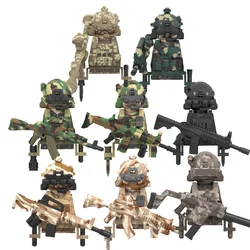 MOC Military Soldiers Mini Anime Action Figures Weapons Robot Mecha Building Blocks Bricks DIY Toys for Kids Gift