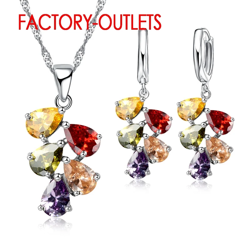 925 Sterling Silver Bridal Jewelry Sets with Austrian Crystals
