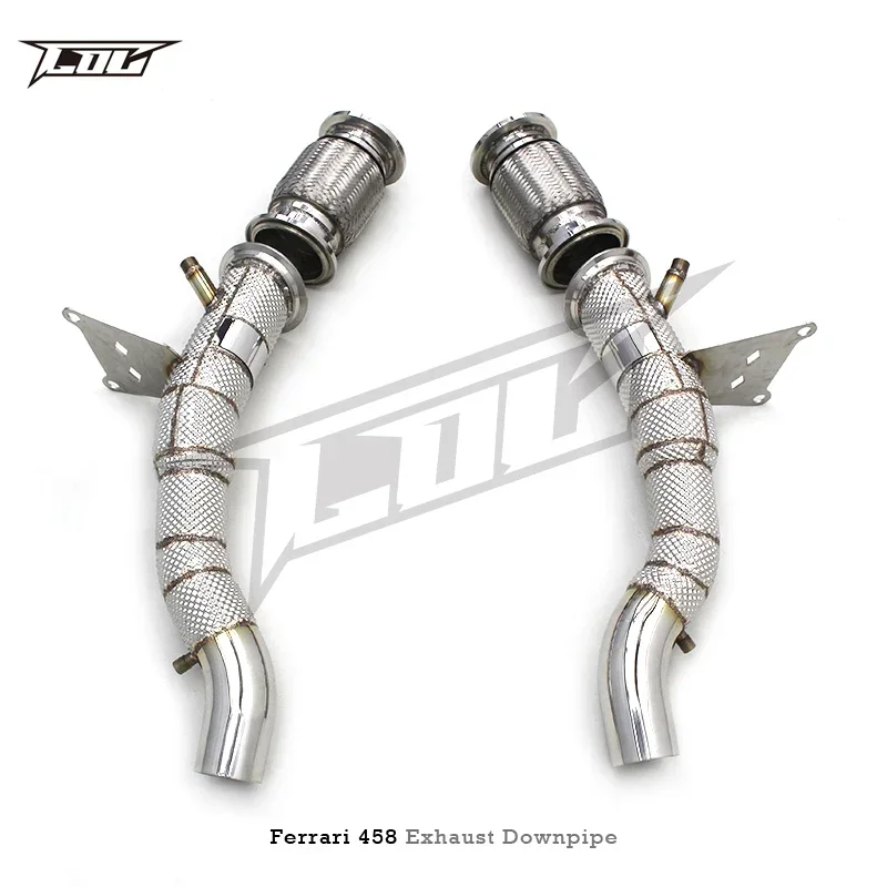 Section High flow Pipes Exhaust Pipes branch downpipe Exhaust Pipe with for 458 4.5 2013-2016