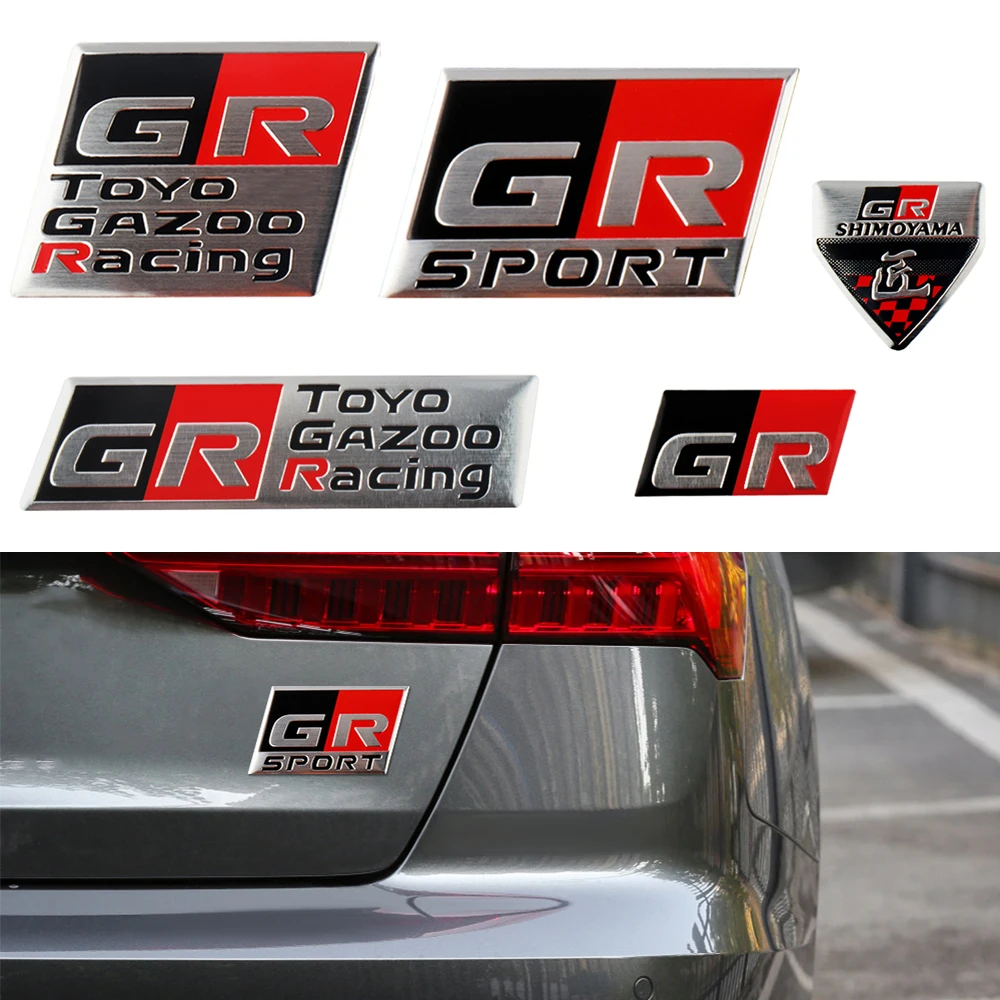 3D Car Body Trunk Aluminum Badge Sticker for Toyota GR SPORT GAZOO RACING Yaris Prius Rav4 Land Cruiser Highlander TRD Corolla