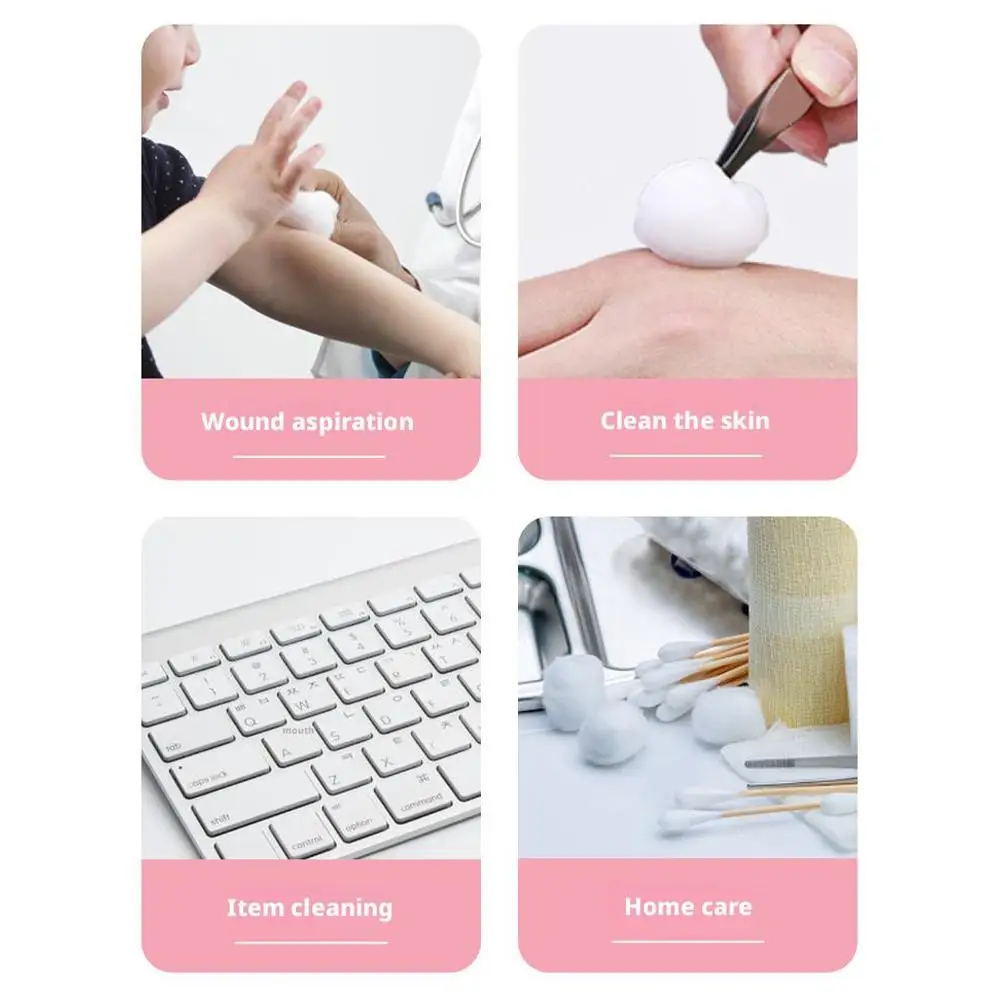 50/100/200pcs Cotton Ball 100% Pure Cotton Ball Nail Polish Remover Cleaning Tool Makeup Cotton Nail Art Manicure Assossories