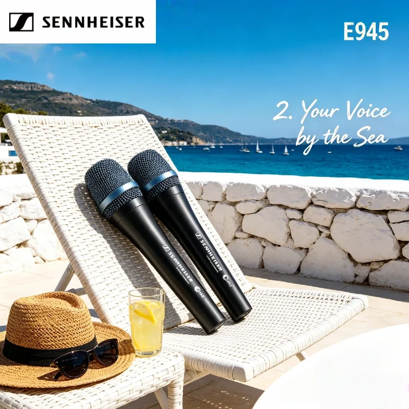 

Динамические микрофоны Sennheiser E945, суперкардиоидные, для живого вокала, проводные, профессиональные, для сцены, комплект из 2 шт., премиум-класса