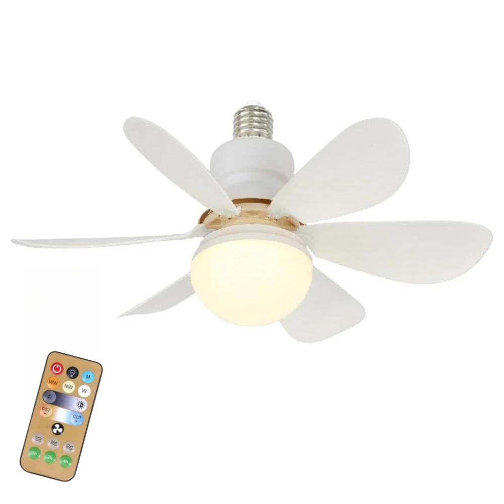 

LED Fan Lamp Remote Control E27 Ceiling Fan For Home Offices Bedroom Kitchen Light Ceiling Fan Light Dimmable For Office Kitchen