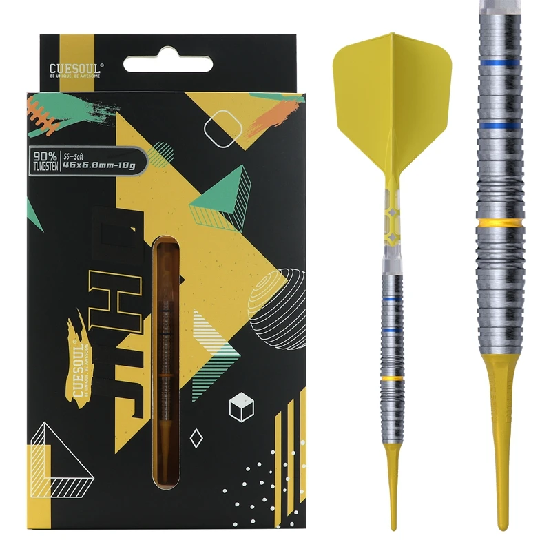 

CUESOUL JIHO S6 18/20g Soft Tip Darts 90% Tungsten Dart Set with Unifying ROST T19 Flight